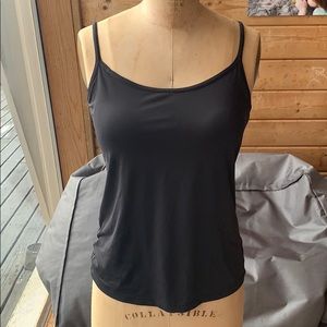 2/$12 Black polyester lined shelf bra camisole M
